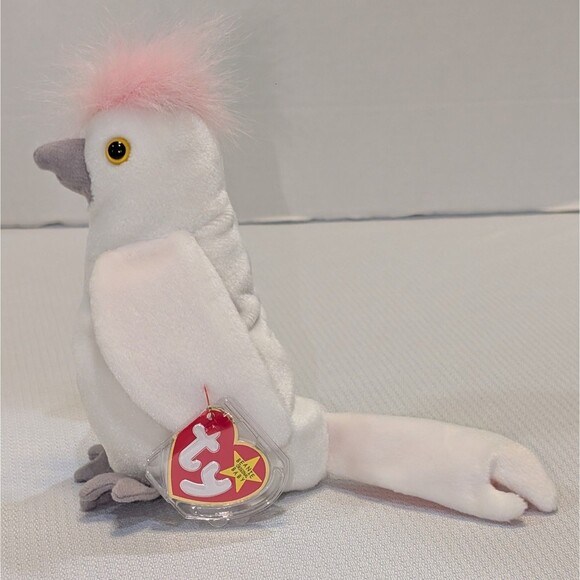 Lot of 2 TY Beanie Baby Birds Quackers Yellow Duck and Kuku White Cockatoo - Picture 9 of 14